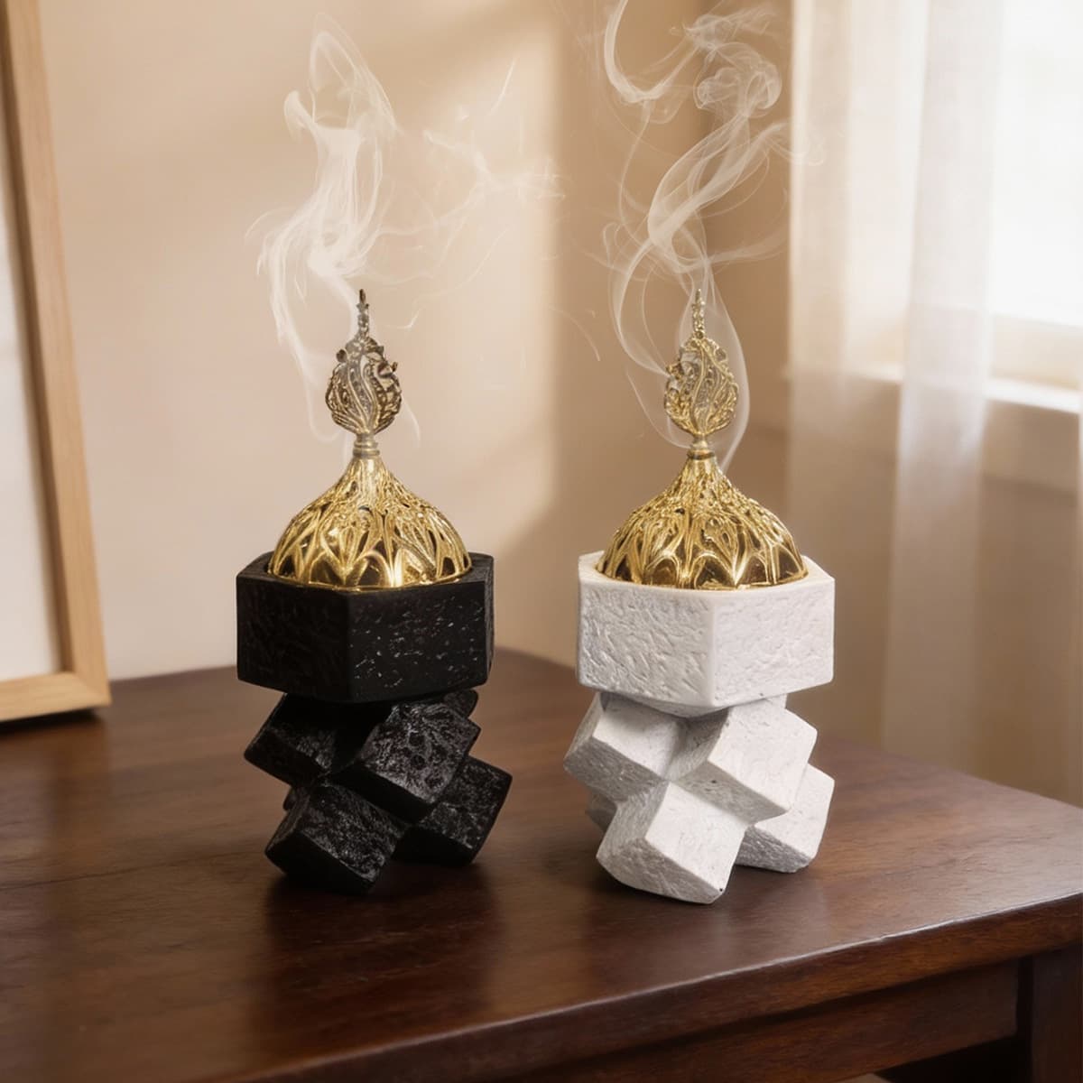 Cross-border Hot Selling Middle Eastern Incense Burner Arabic Aromatherapy Burner Sandalwood Burner Creative Cross Knot Incense Burner Resin Craft