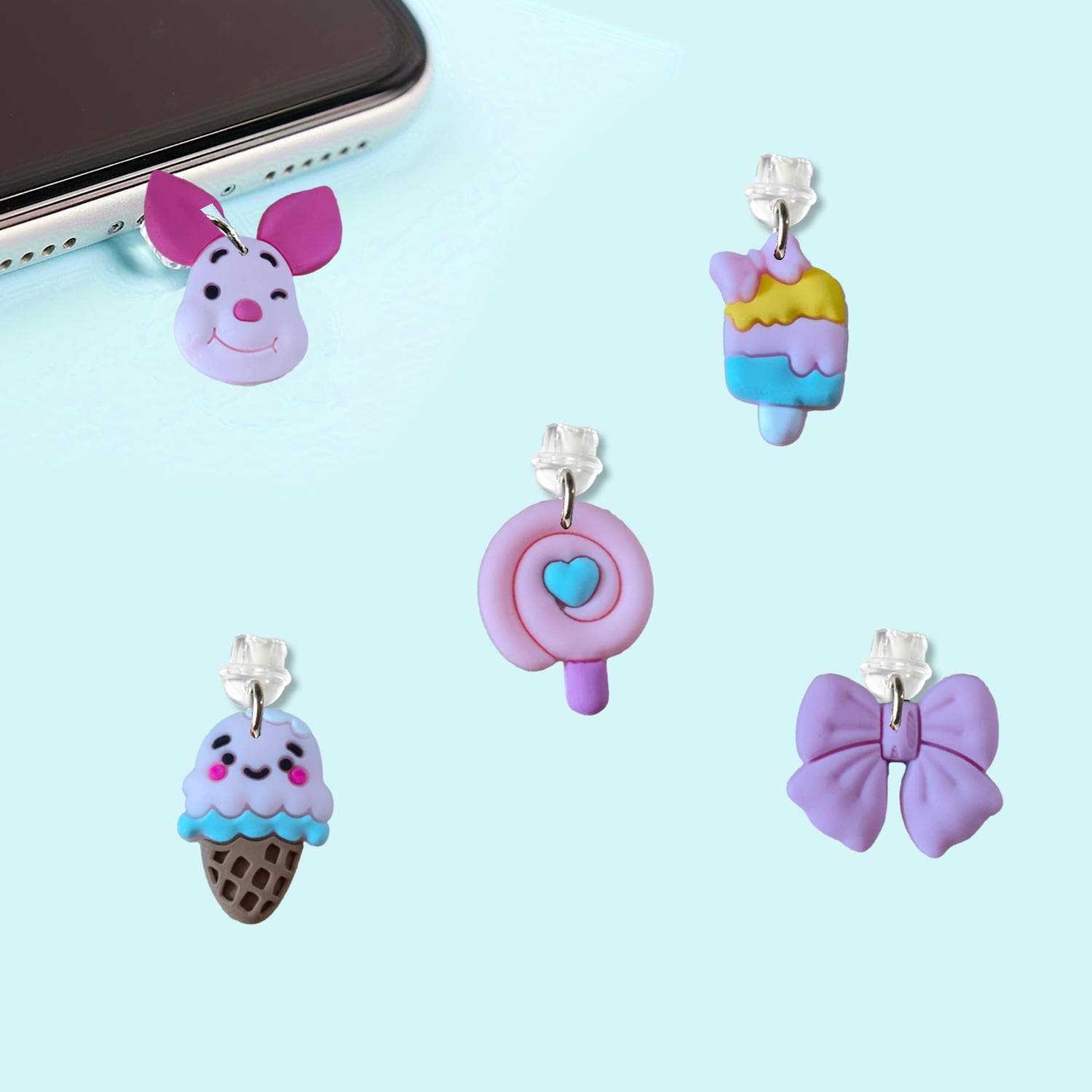 Amazon Macaron 15 Phone Dust Plug Shein Personalized Fashion Pendant Creative Cartoon Tail Plug Decoration