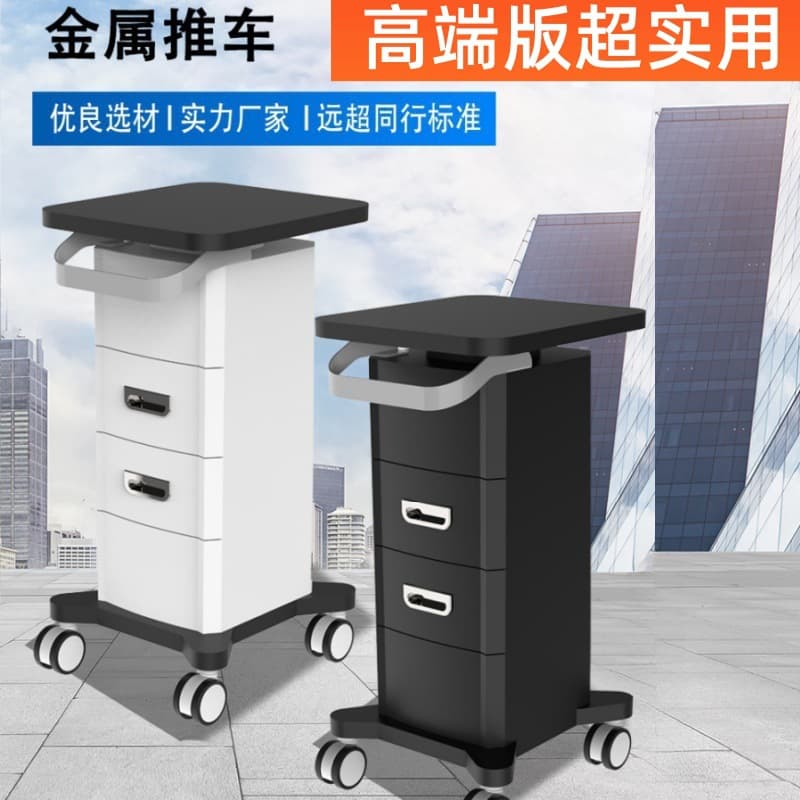 Desktop beauty instrument trolley, beauty salon special small bubble handcart, mobile storage rack, metal tool cart
