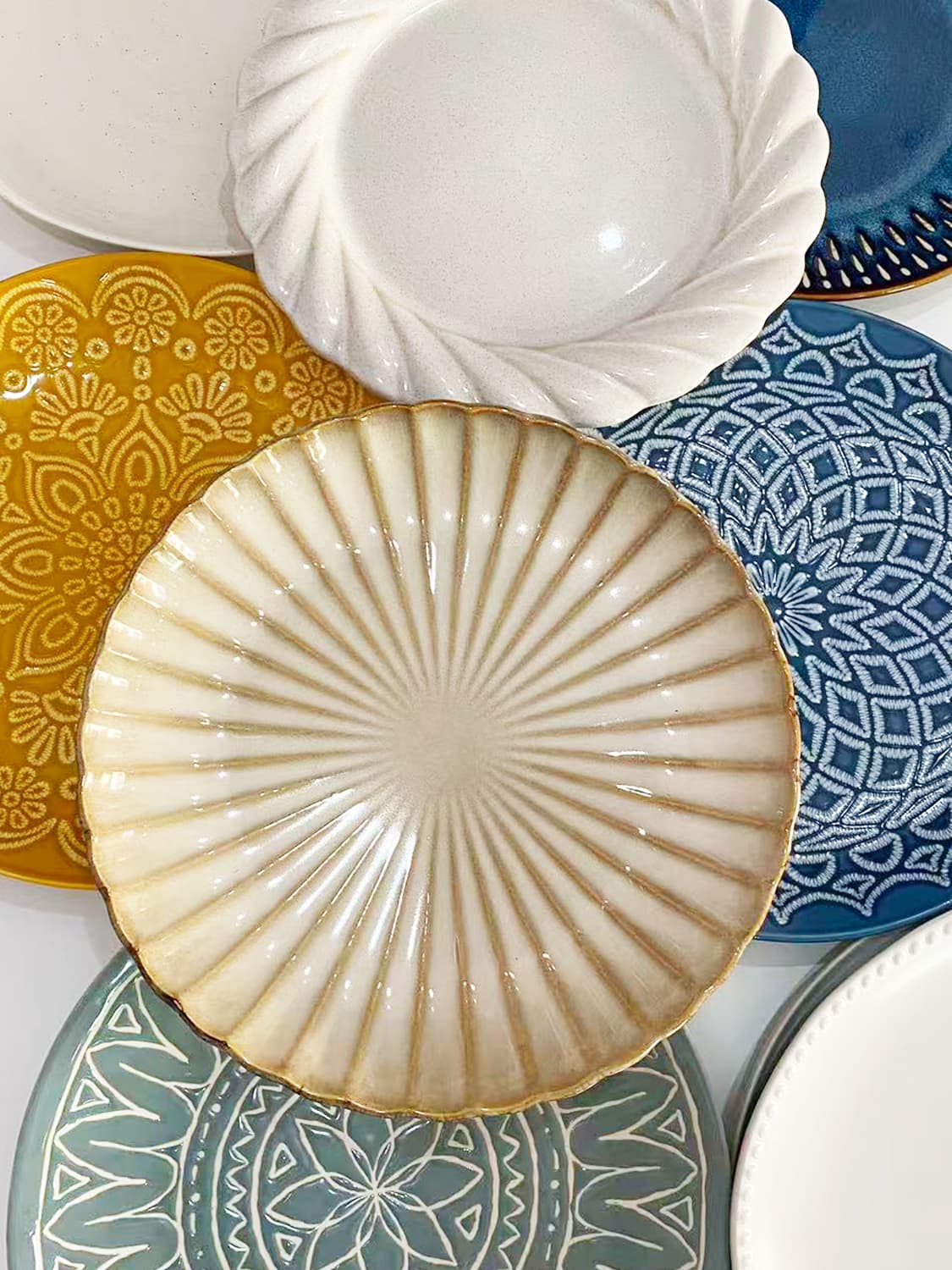 10-inch Dinner Plate Cake Dessert Plate Steak Plate Breakfast Ceramic Plate Creative Flat Plate Home Large Plate
