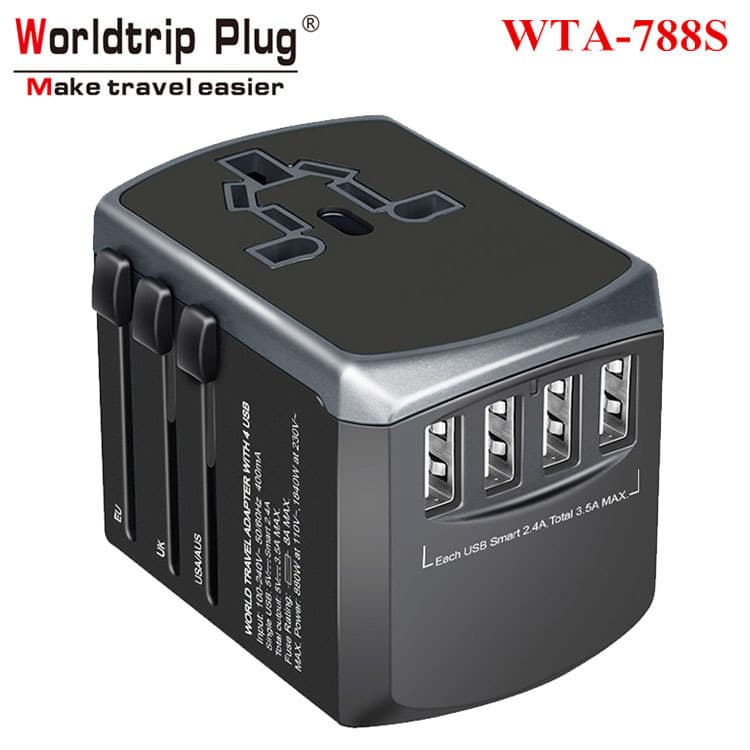 Gift USB Charging Travel Multi-Country Plug Adapter EU to UK Standard Converter