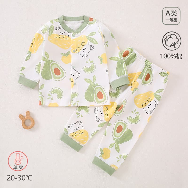 Baby Split Clothes Baby Boys and Girls Children's Autumn Clothes and Long Pants Set Category a Pure Cotton Spring & Fall Cotton Intimates Set