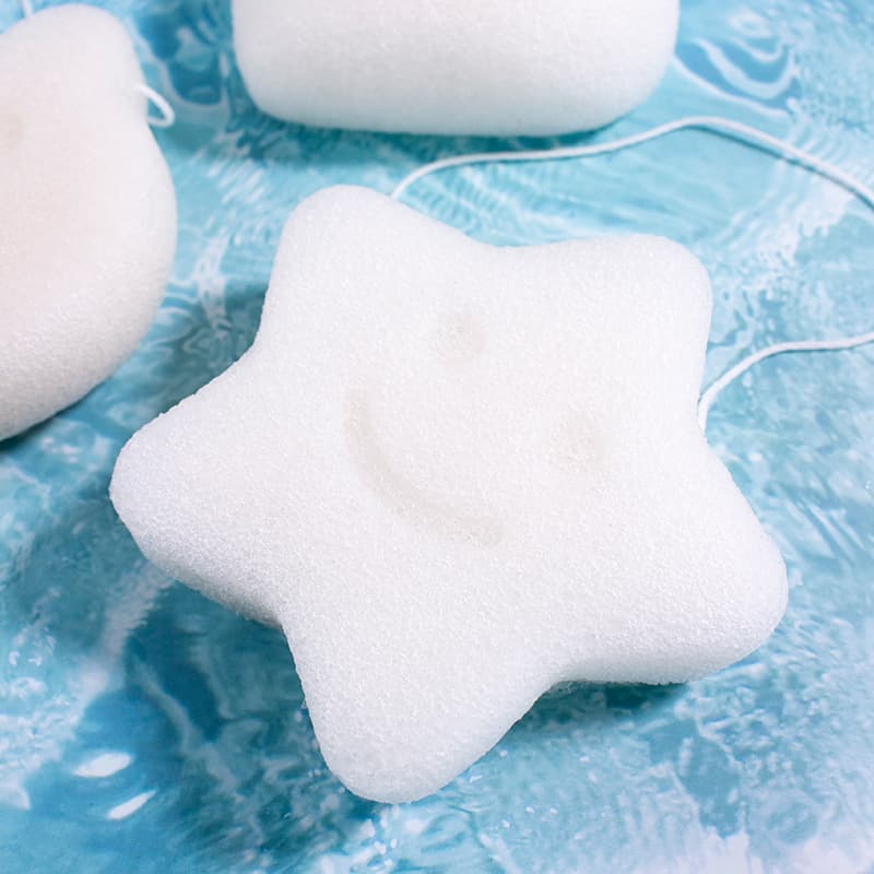 Baby Bath Sponge Konjac Puff for Children's Bathing, Newborn Face Wash Pad