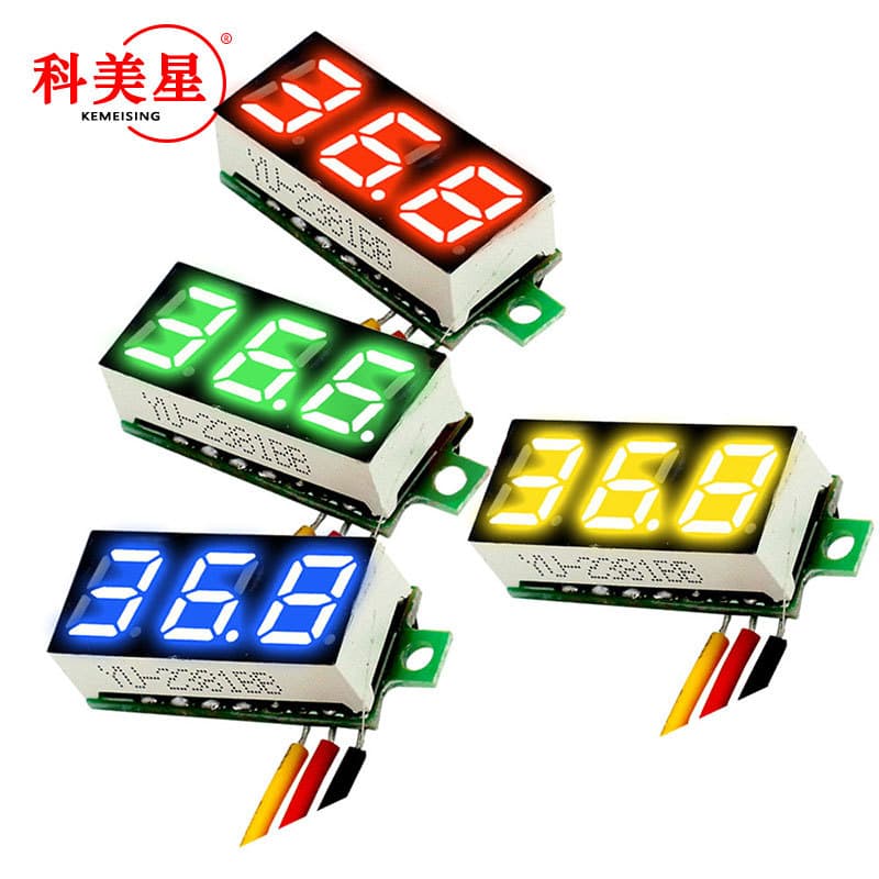 Three-line Dc0-100v 0.28 Inch Ultra-small Digital Direct Current Voltmeter Head Adjustable Display Reverse Protection