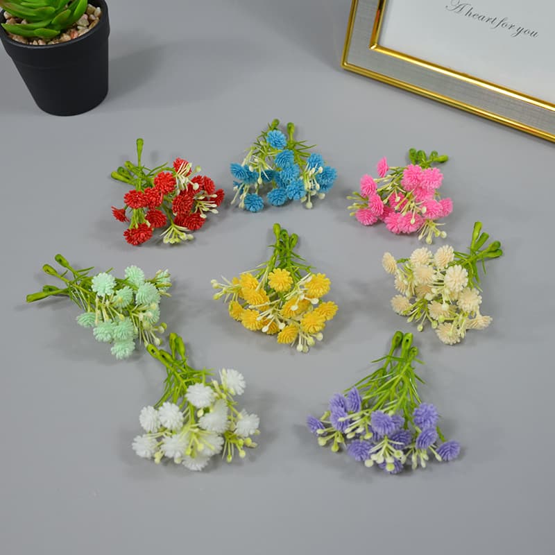 Soft Rubber Baby's Breath Flower String Simulation PU Baby's Breath Brooch Flower Arrangement DIY Artificial Bouquet Flower Box Accessories