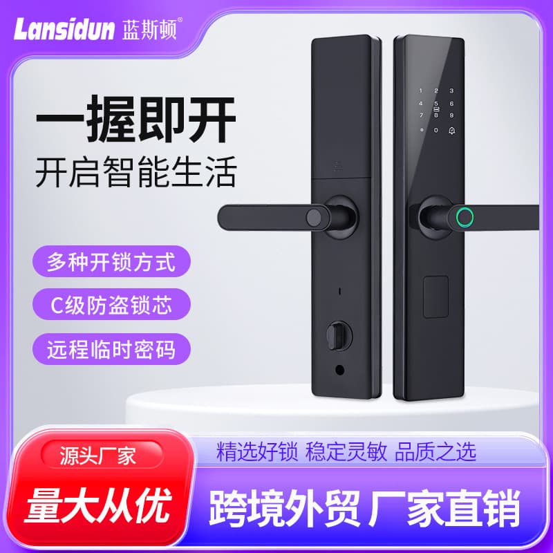 Electronic lock fingerprint password lock card access lock entry door wooden door lock metal door anti-theft lock fingerprint unlock