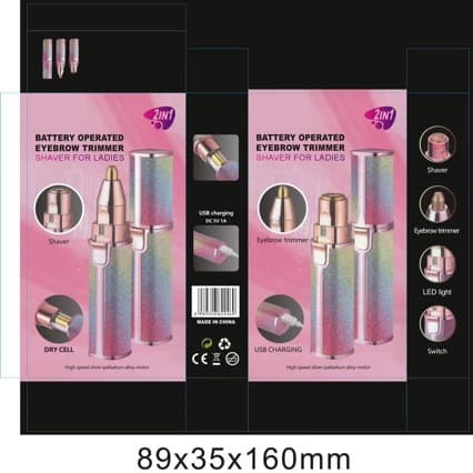 New Cross-Border 2-in-1 Eyebrow Trimmer and Hair Remover Electric Shaver Mini Epilator Portable Women's Lipstick Shaver