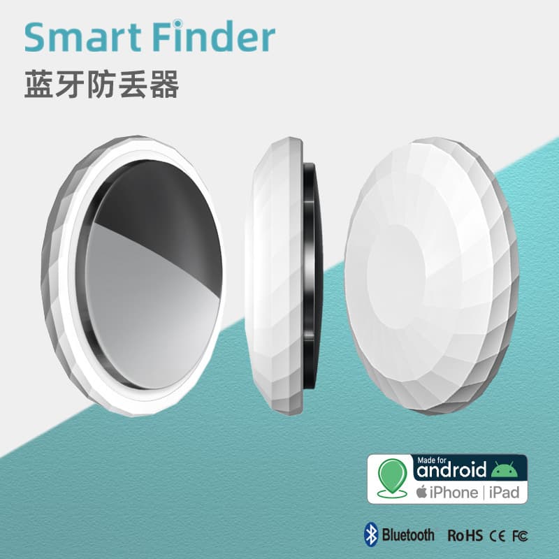 Cross-border Hot Selling Round Smart Bluetooth Tracker New Dual System Tracker Mini Pet Anti-Loss Locator