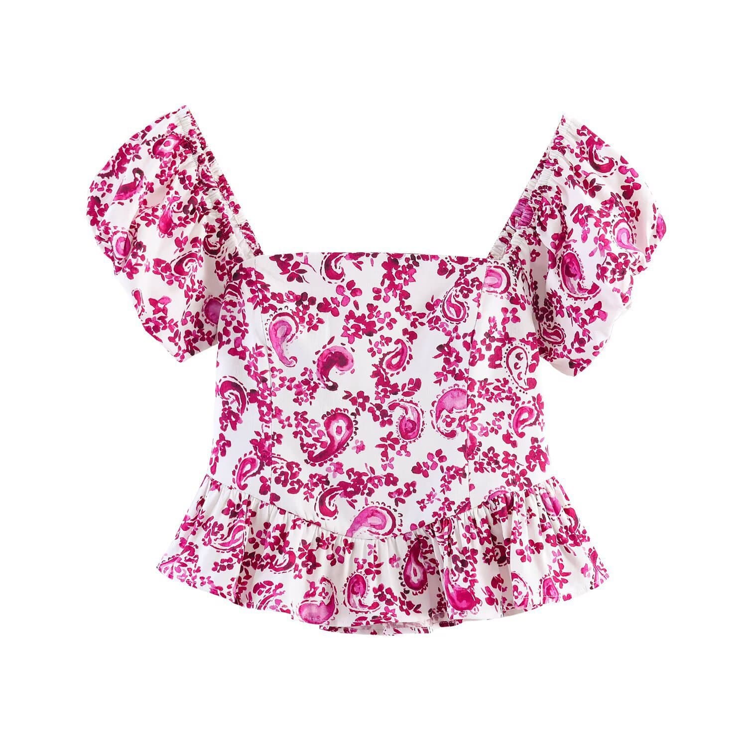 12492-AliExpress Cross-Border Best-Selling New Slim Fit Printed Corset Top 2587055