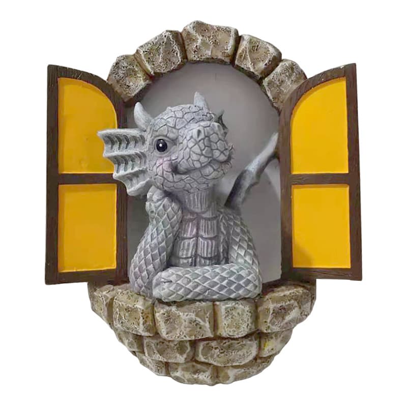 Cross-border Resin Reading Dragon Meditation Figurine Resin Craft Statue Creative Garden Decoration Ornament