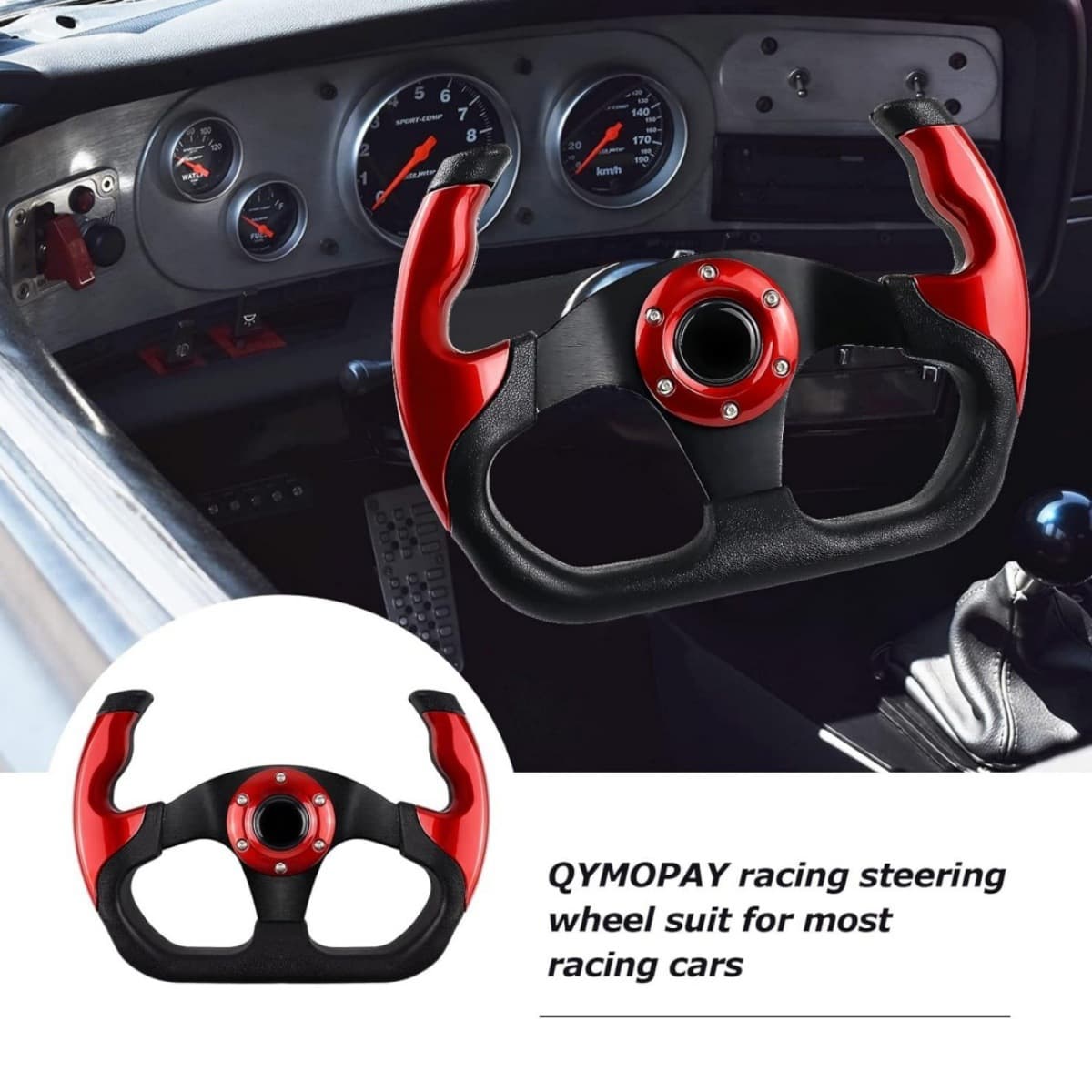 Car Modification PU Steering Wheel Racing Game Kart 13-inch 320mm Sim Racing Steering Wheel Universal Fit