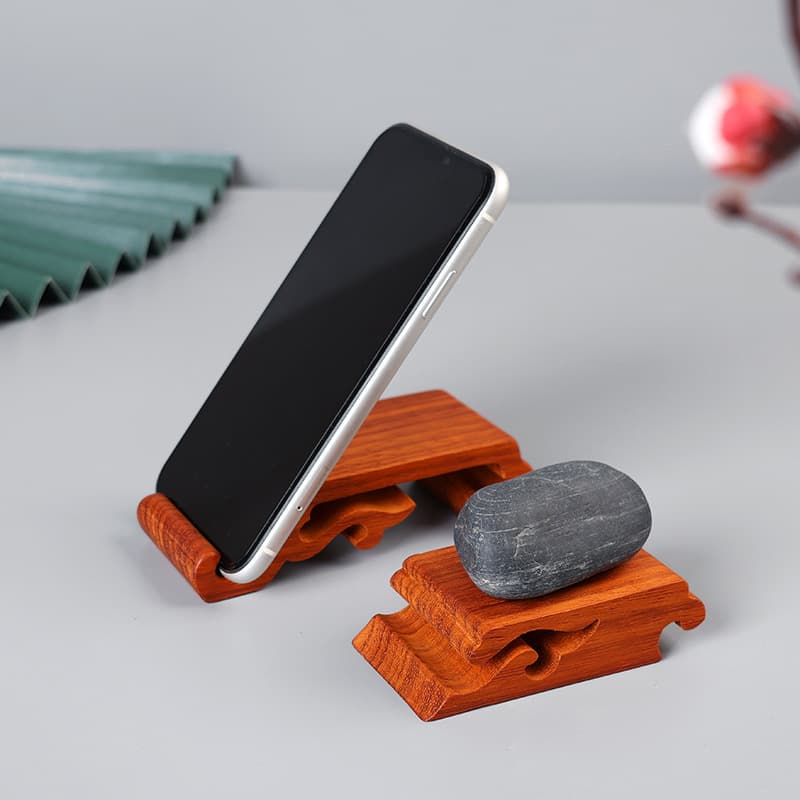 Rosewood Lying Elephant Phone Base Multifunctional Phone Stand Solid Wood Base Creative Desktop Phone Holder Coaster