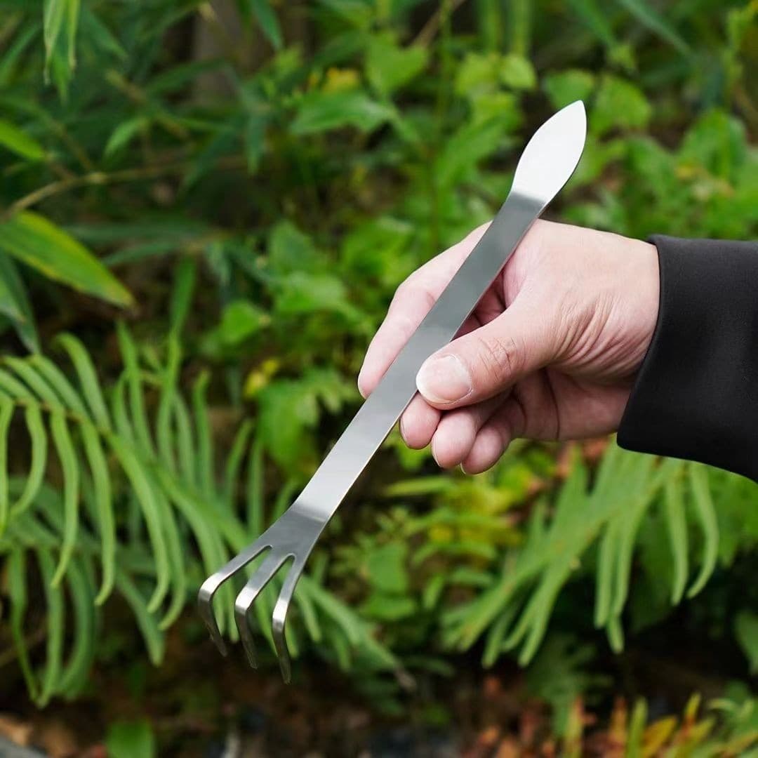 New Bonsai Rake, Household Stainless Steel Hand Rake, Double-ended Soil Pressing Knife, Bud Picking Tool, Manual Bonsai Making Tools, Soil Loosening