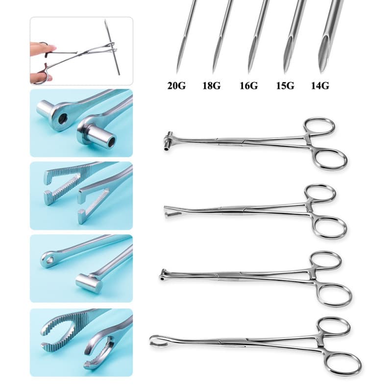 Cross-border leather drill tattoo navel piercing positioning professional piercing tool pliers triangle open pliers punching tool