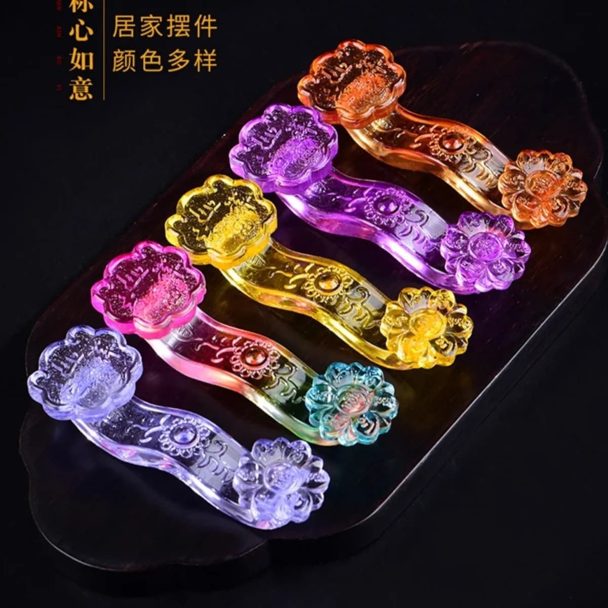 Crystal Ruyi Ornament, Multiple Colors Available, Home Decoration, Opening Gift, Present for Loved Ones, Crystal Craft.