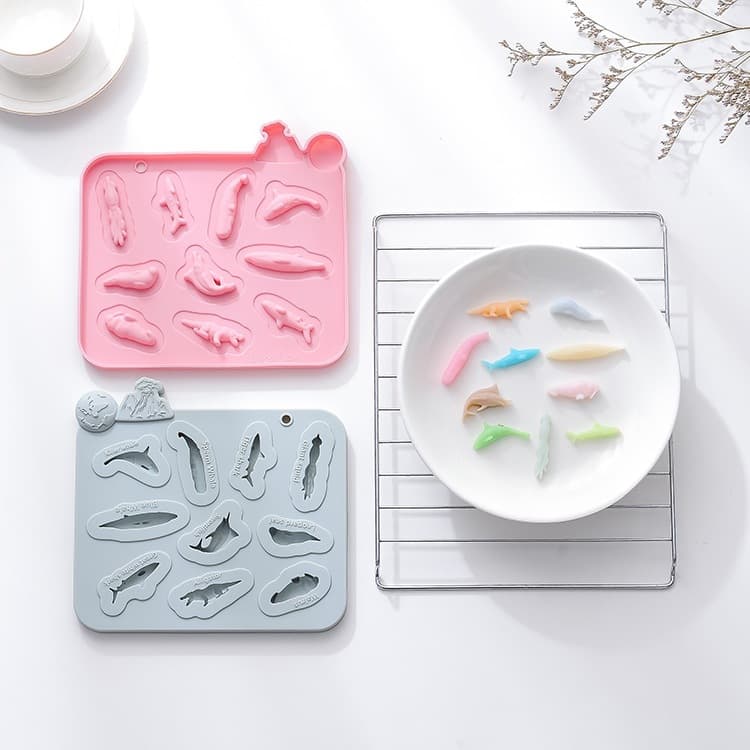 In Stock 10-Cavity Educational Land and Sea Biology Knowledge Teaching Silicone Mold Candy Drop Soap Gummy Chocolate Mold