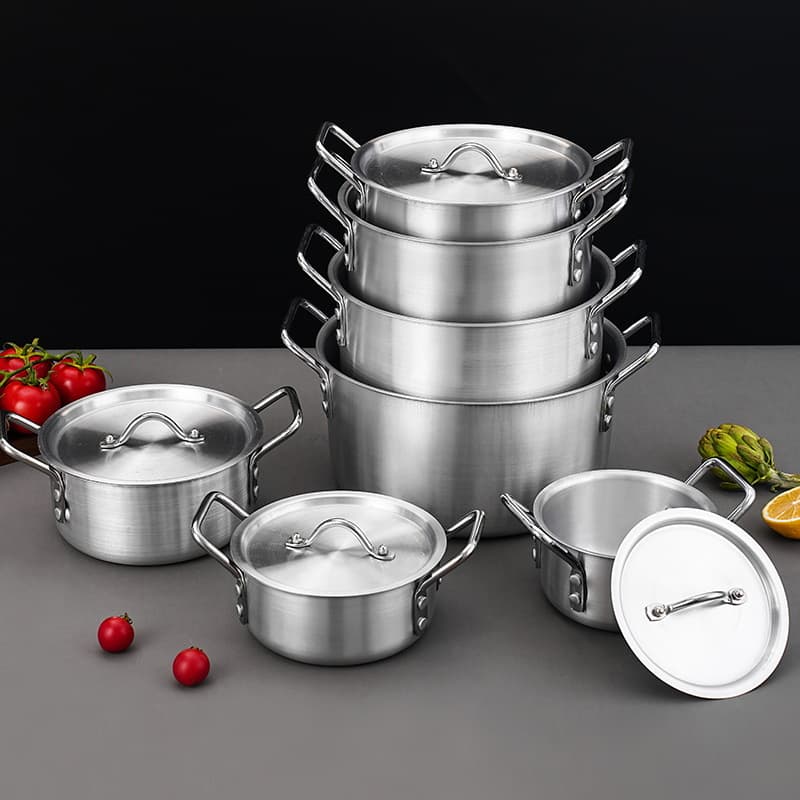 Factory African Export Aluminum Pot Set 7-Piece Polished Aluminum Cookware Set 7in1