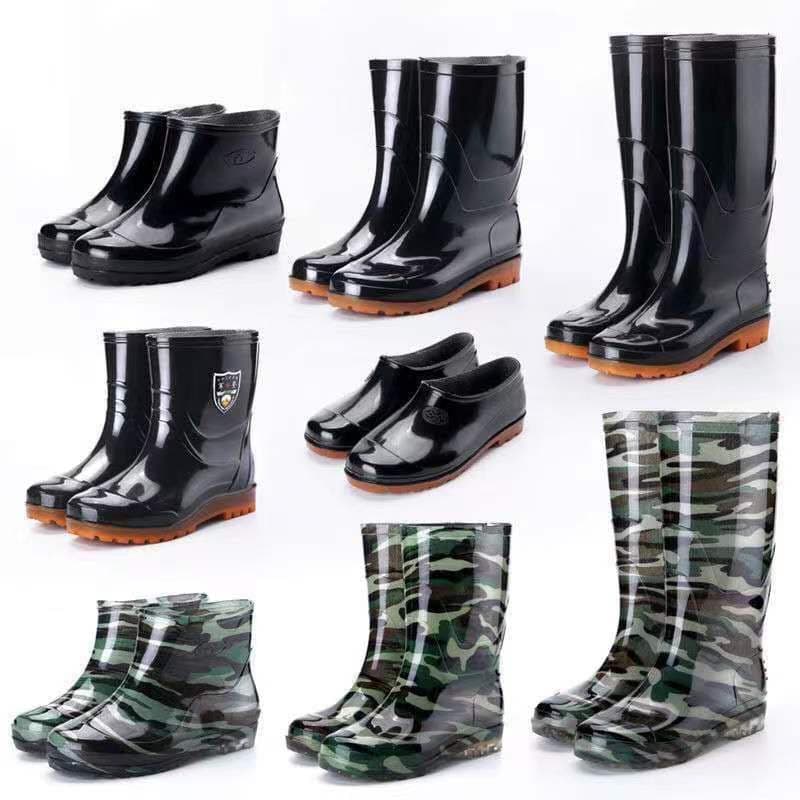 Summer High-Top Men's Rain Boots, Chef Kitchen Waterproof Shoes, Canteen Non-Slip Shoes, Long-Top Men's Wading Boots, Labor Protection Shoes, Rubber Shoes for Men