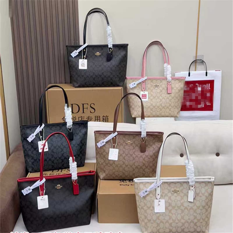 Coach City 30 Tote Bag C-Pattern Shoulder Tote Bag Fashion Commuter Large Capacity Handbag Shoulder Shopping Women's Bag