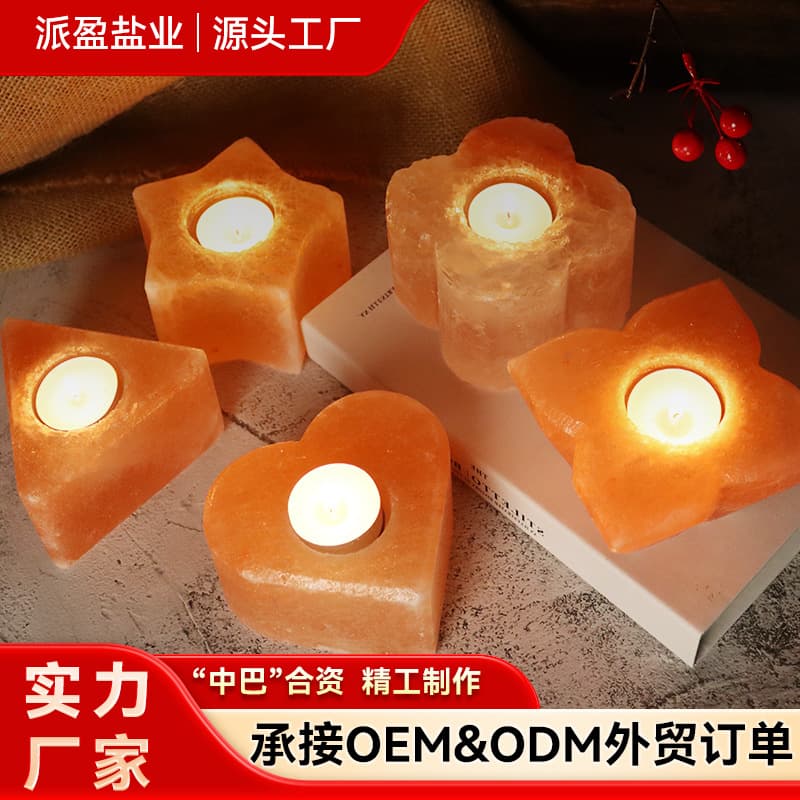 Himalaya Natural Shape Crystal Candle Holder Creative Aromatherapy Salt Lamp Night Light Gift Craft Decoration