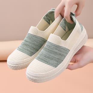 Espadrilles 2026 Summer New Style, Soft Sole Breathable Casual Shoes, Fashionable Mid-Aged Mother Shoes, Slip-On Walking Shoes
