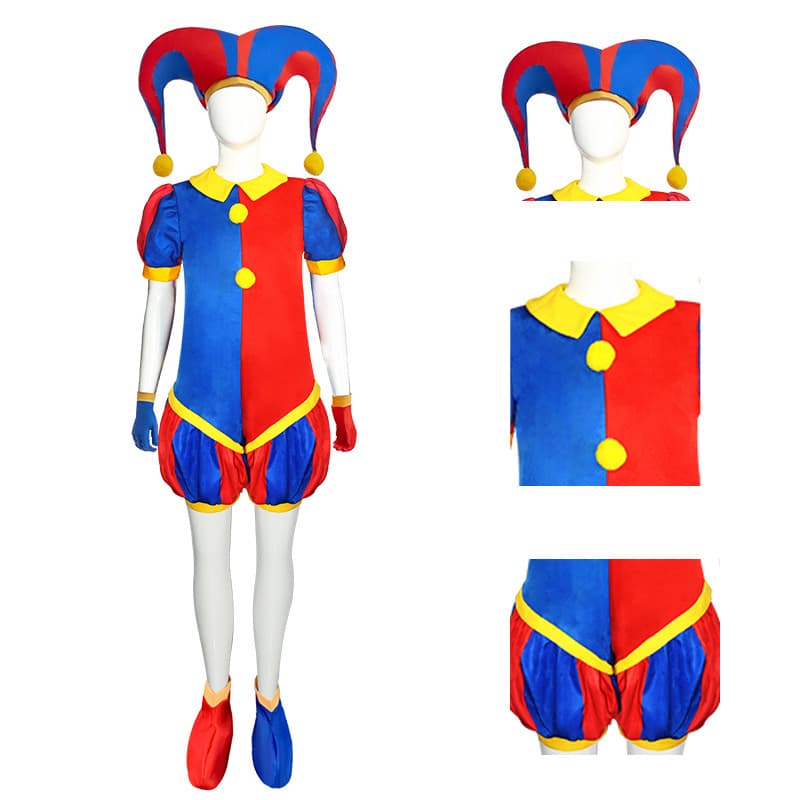 Magic Numbers Circus Pomni Cosplay Clown Bodysuit Jumpsuit Set Role-Playing Costume