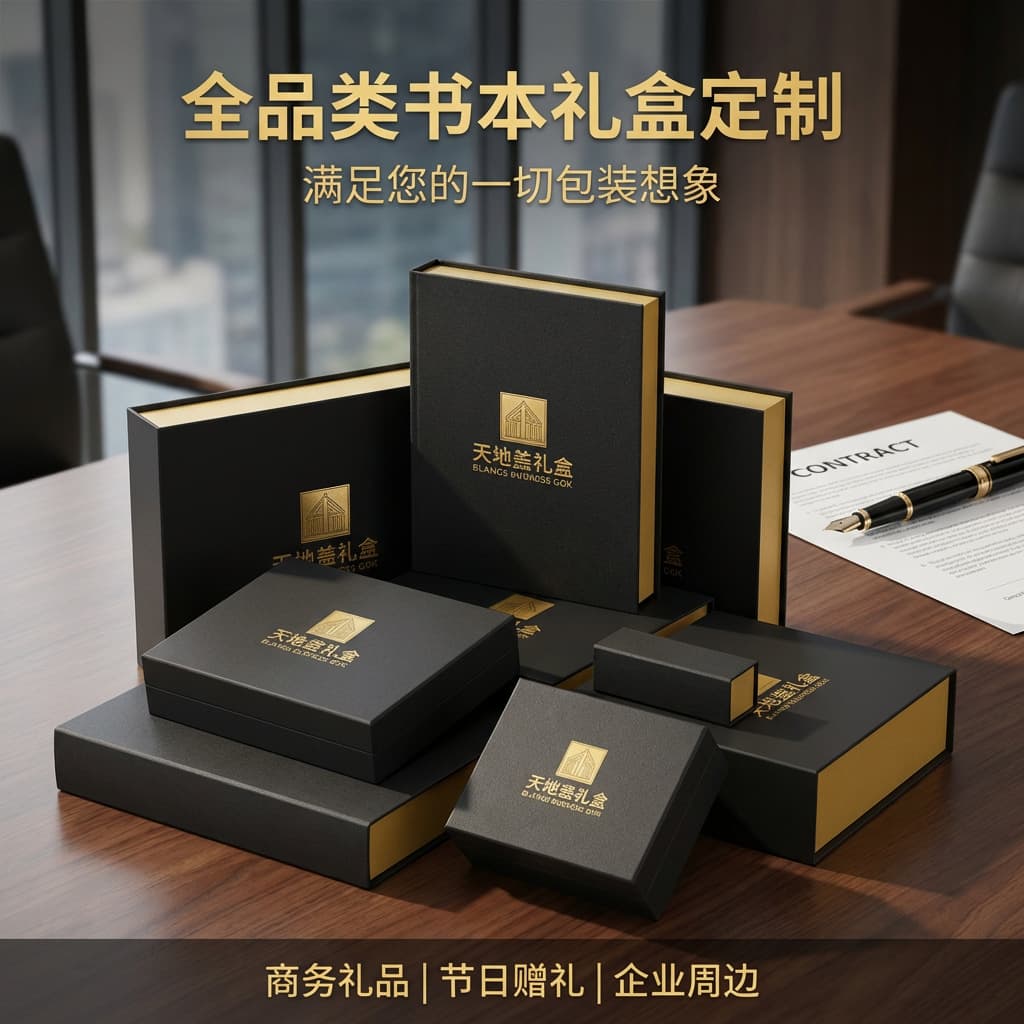 Business gift gift box Customized flip-top magnetic packaging box Customized notebook gift box Book-shaped packaging carton