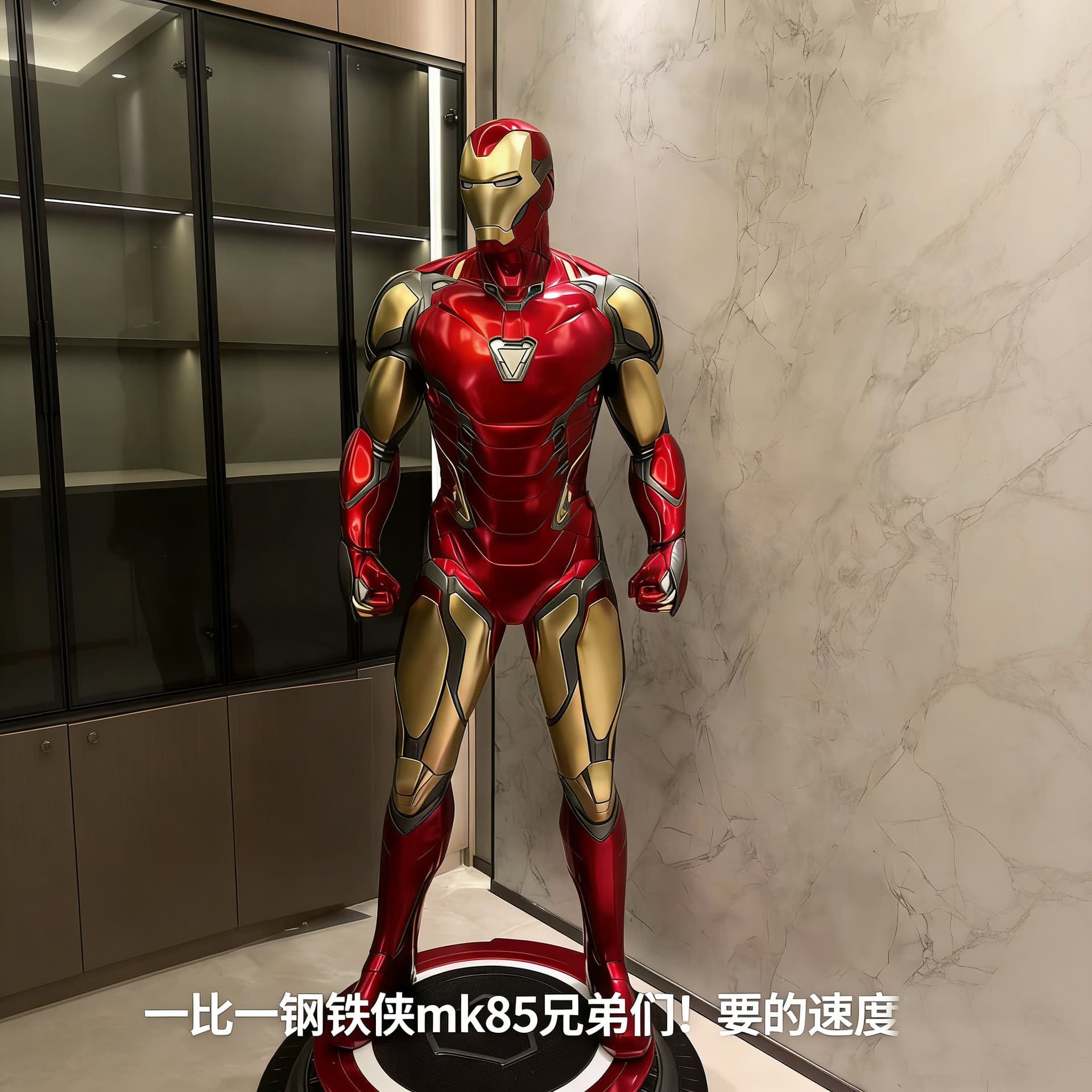 High-Quality Disney Iron Man MK85 1:1 Large Statue Light-Up Sculpture Living Room Decorative Ornament