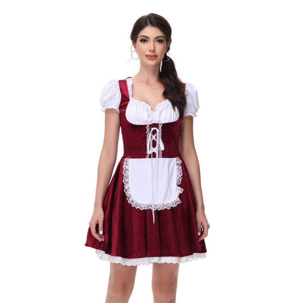 2024 New Beer Girl Cosplay Dress Maid Outfit Munich German Black Stage Performance Costume