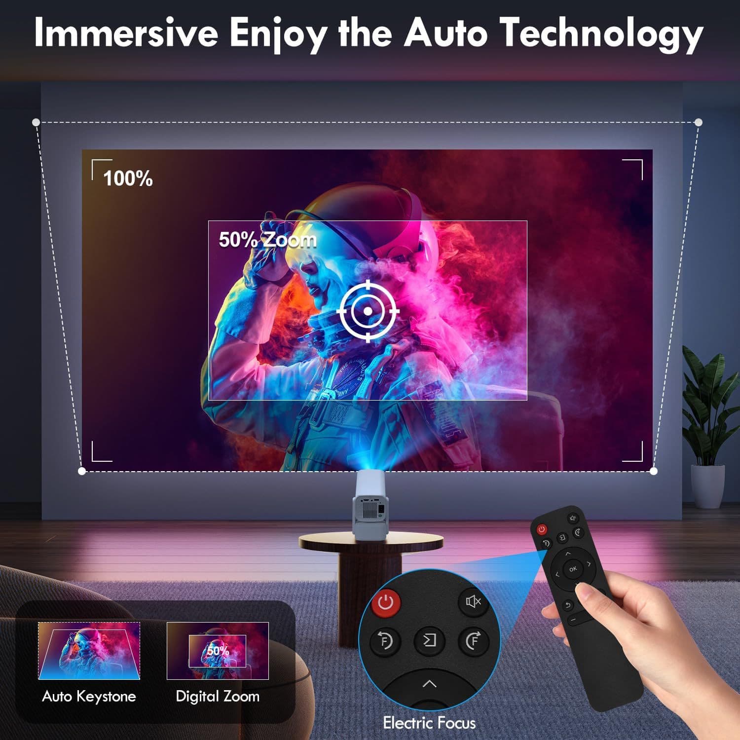 Cross-border Projector HD 4K Mini Barrel Projector for Home Wall Projection Bedroom Living Room Home Theater Mobile Screen Mirroring