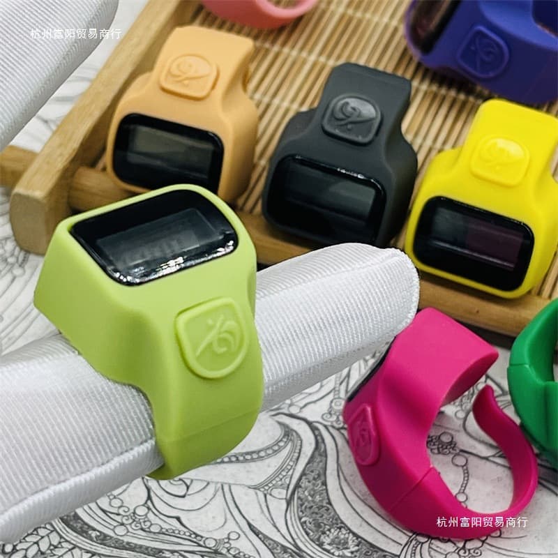 Electronic Counter Ring, Mini Home Use with Press-button, Night Light, Large Screen for Counting and Tallying