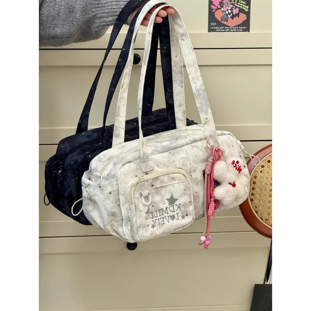 2026 New Star-Printed Japanese-Style Girl's Shoulder Bag, Cute Large-Capacity Crossbody Handbag