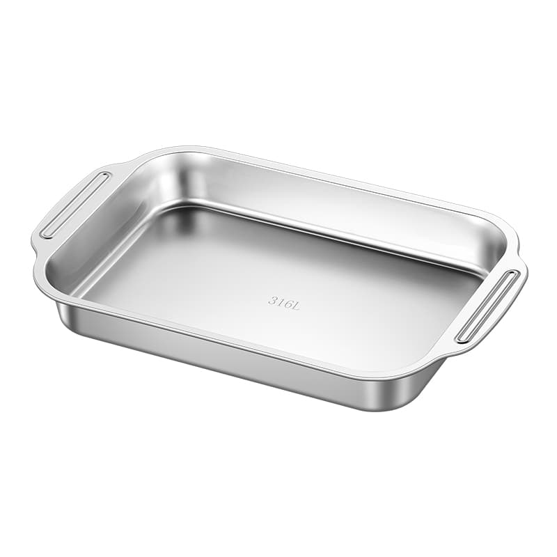 Stainless Steel Crawfish Tray, Commercial Serving Platter for Grilled Fish and Marinated Seafood, Rectangular Pan for Home and Commercial Use