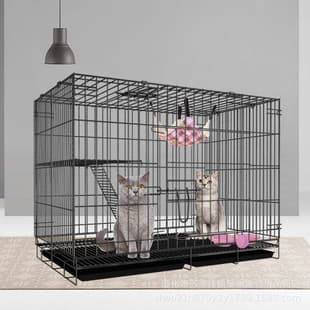 Thickened Reinforced Extended Foldable Cat Cage Double Layer Cat Villa Pet Supplies Cat Maternity Cage