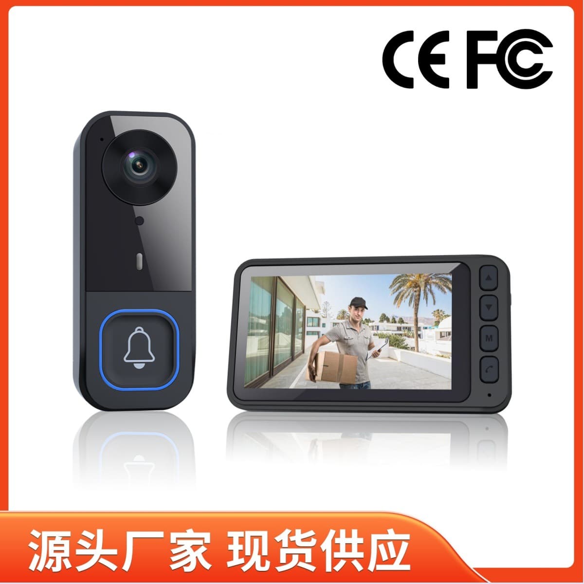 Factory Stock Smart Video Doorbell with Display, Wireless Outdoor Security Camera, HD Y