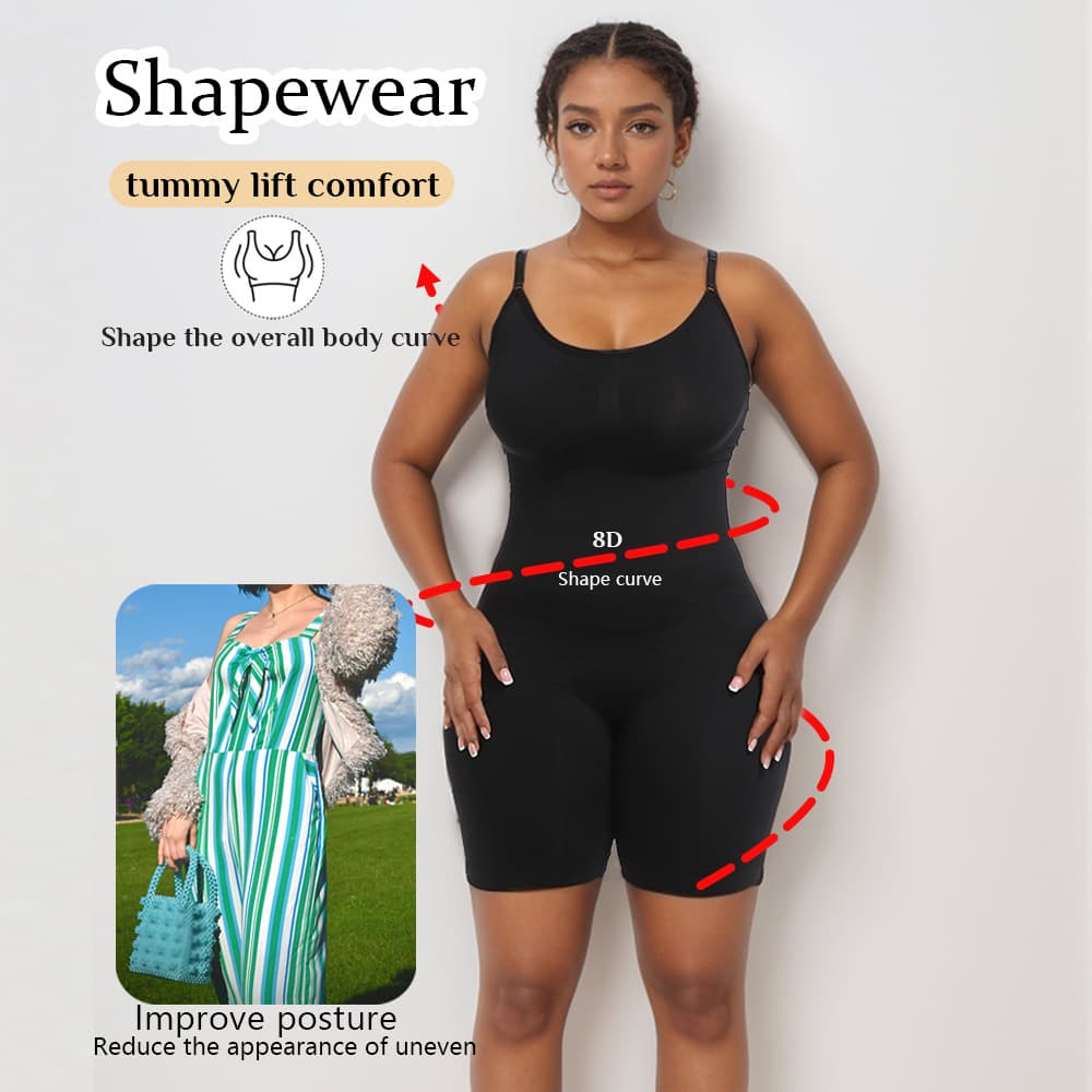 European and American TikTok viral corset shapewear for waist slimming and hip lifting, seamless open-crotch boyleg bodysuit.