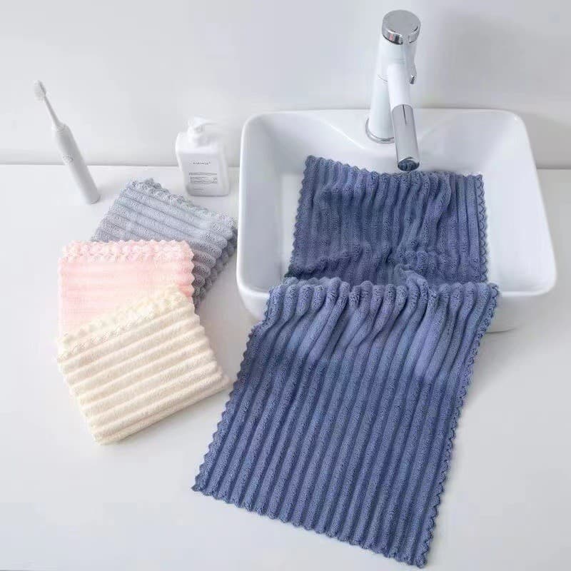 Candy Fleece Striped Towel Gifts for Live Streamers, Douyin/Kuaishou Dropshipping, Quick-Dry Absorbent Soft Face Towels