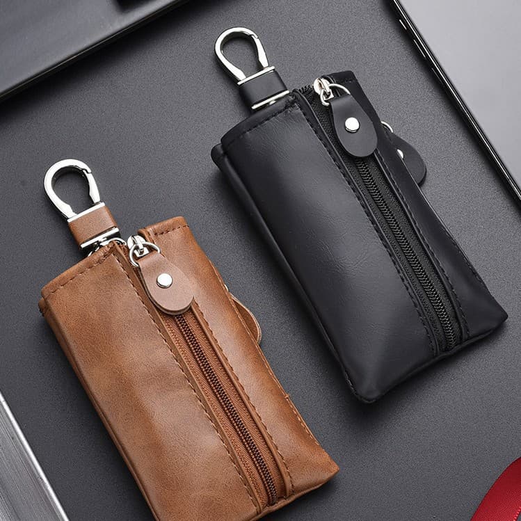 Genuine leather texture large capacity simple key bag card bag two-in-one key key bag men's mini compact key bag home use