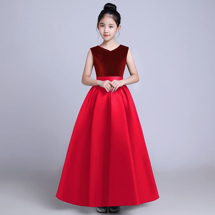 Children's Orchestra Concert Dress Black Girls' Concert Dress Piano Performance Host Dress Cello Performance Costume