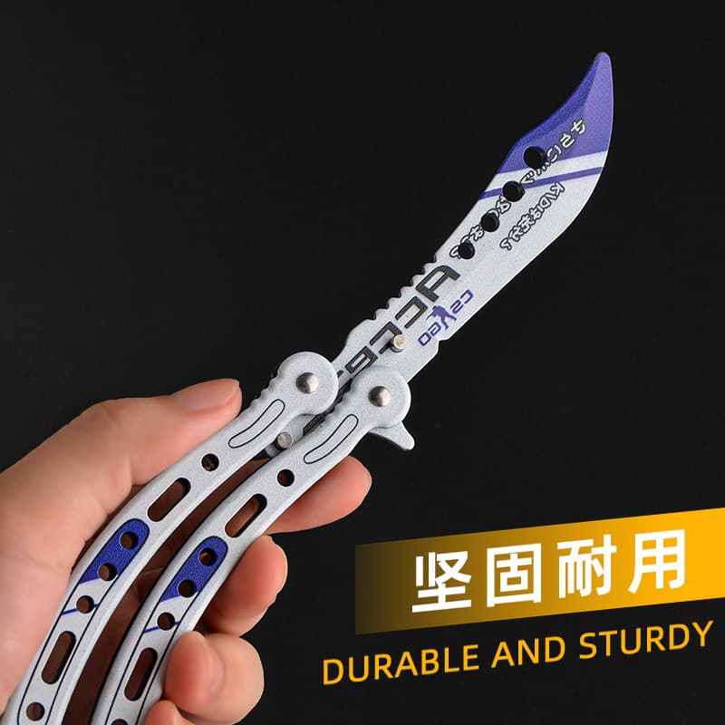Butterfly Knife Full Steel Folding Knife Practice Outdoor Unsharpened Balisong CSGO Style Trick Training Tool