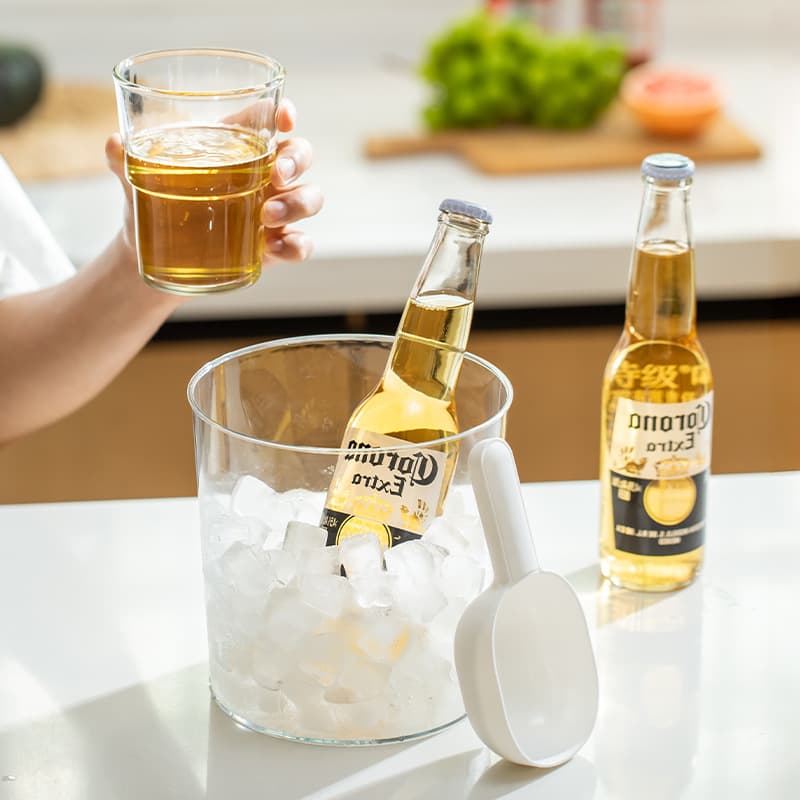 High Aesthetic Popular Plastic Ice Bucket Wholesale, Household Viral Cola Beer Transparent Picnic Acrylic Storage Bucket