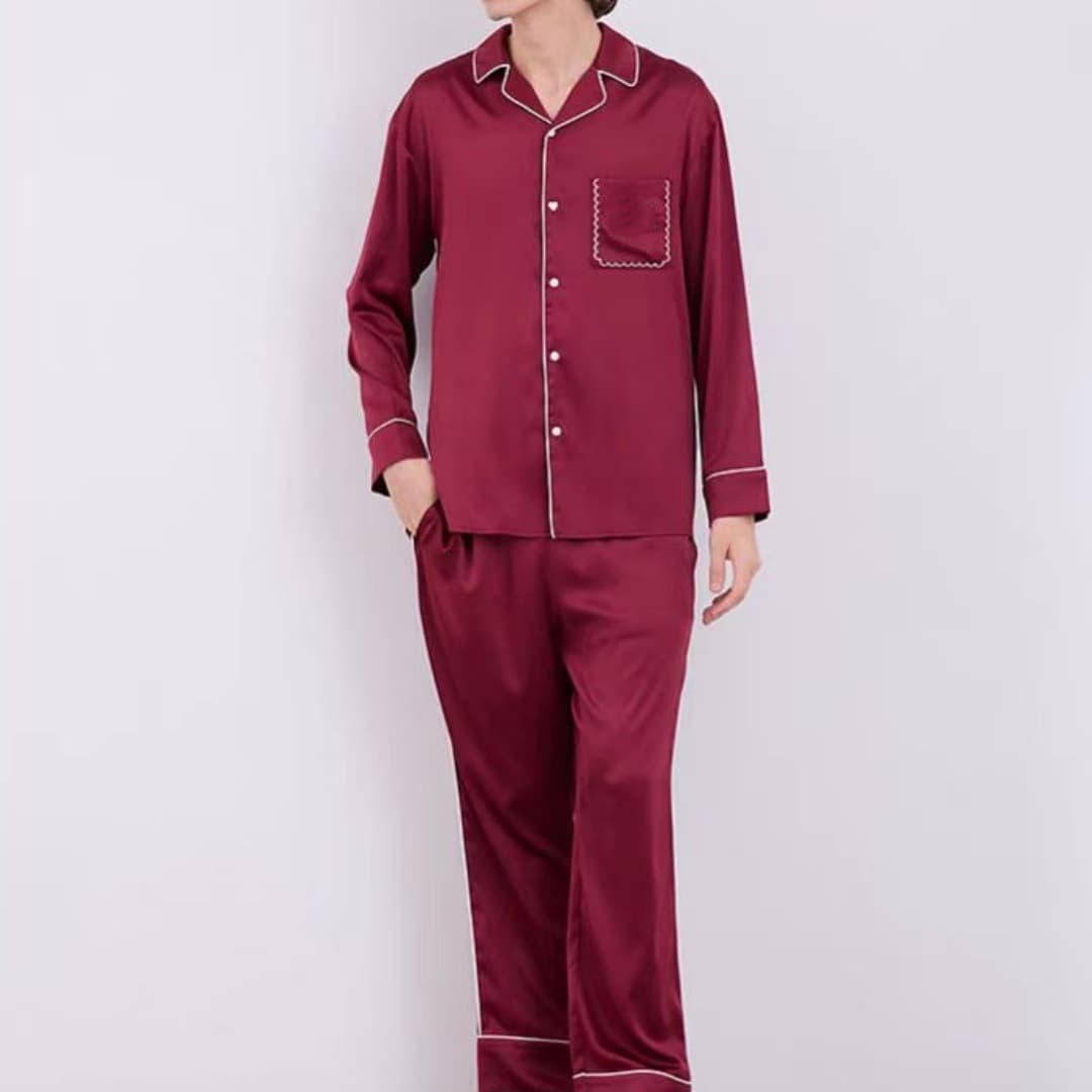 gp pajamas unlabeled soft ice cream animal year satin shirt printed long-sleeved trousers couple home wear pajamas