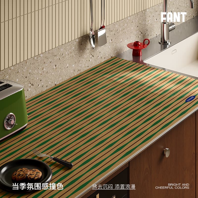 Holney full-coverage kitchen countertop absorption pad, leather draining mat, sink water barrier anti-slip pad, fully customizable and trimmable.