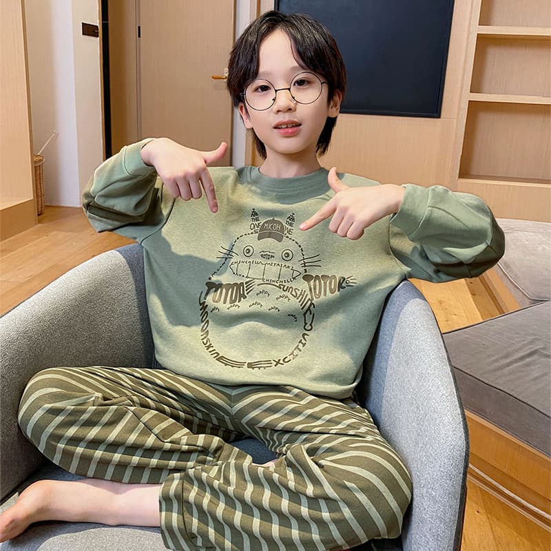 Children's Cotton Pajamas Spring and Autumn Long-Sleeve Thin Set, Stylish and Cute New Homewear for Little Girls, Summer Style