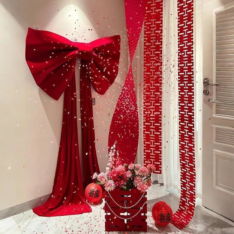 Yanqiang Velvet Extra Large Bow for Wedding Room Decoration, Shopping Mall Props, Window Display Background Wall, Photo Booth