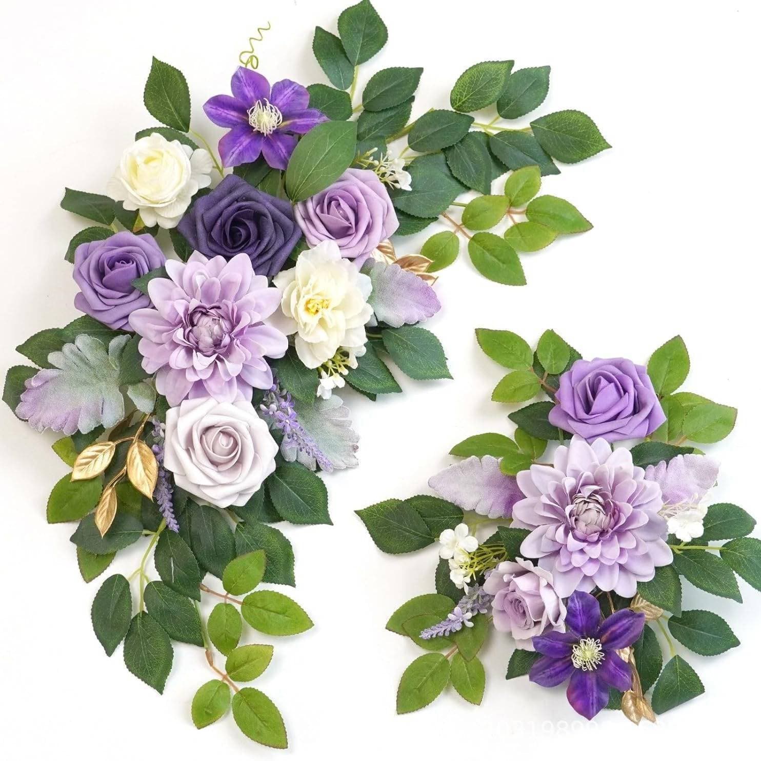 Cross-border Chair Back Simulation Flower Hanging Tag, Welcome Arch Flower Decoration, Outdoor Wedding Door Header Flower, Wedding Decoration Artificial Flowers