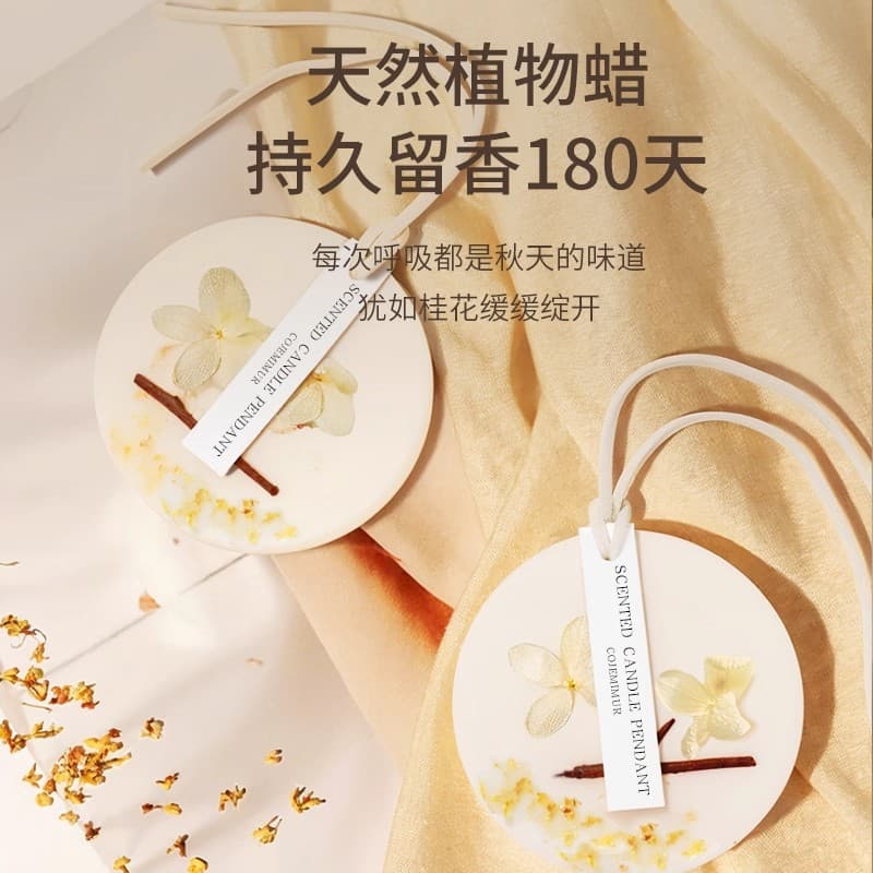 Aromatherapy Wax Discs for Wardrobe, Osmanthus Scented Sheets, Closet Deodorizer, Home Use Premium Long-lasting Fragrance Clothes Hangers