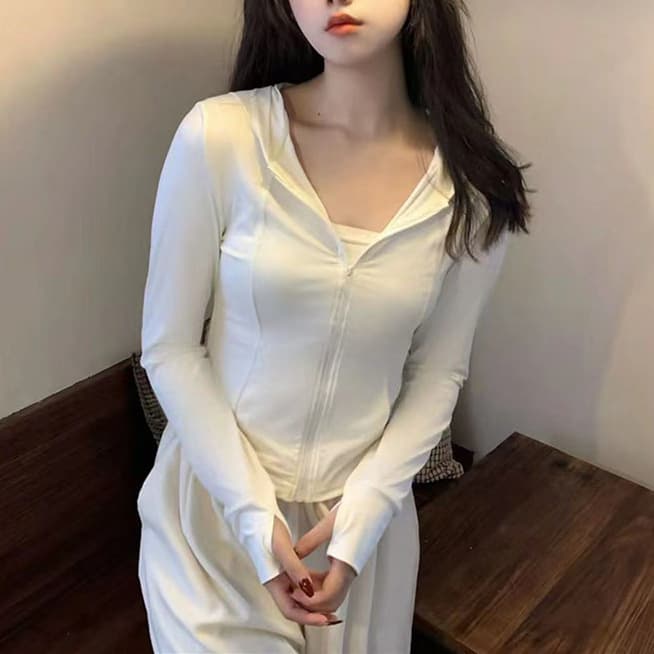 Factory Direct Sale, Sun Protection Jacket for Women, Summer Cool Slim Fit Zipper Sun Protection Long Sleeve Outdoor Fitness Hooded Sun Shirt