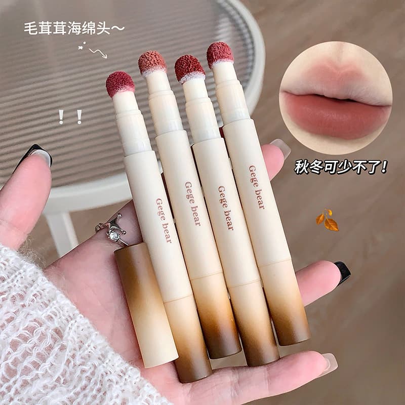 Gege Bear Velvet Matte Lip Cream Lip Gloss Velvet Matte Finish Natural Look Lipstick