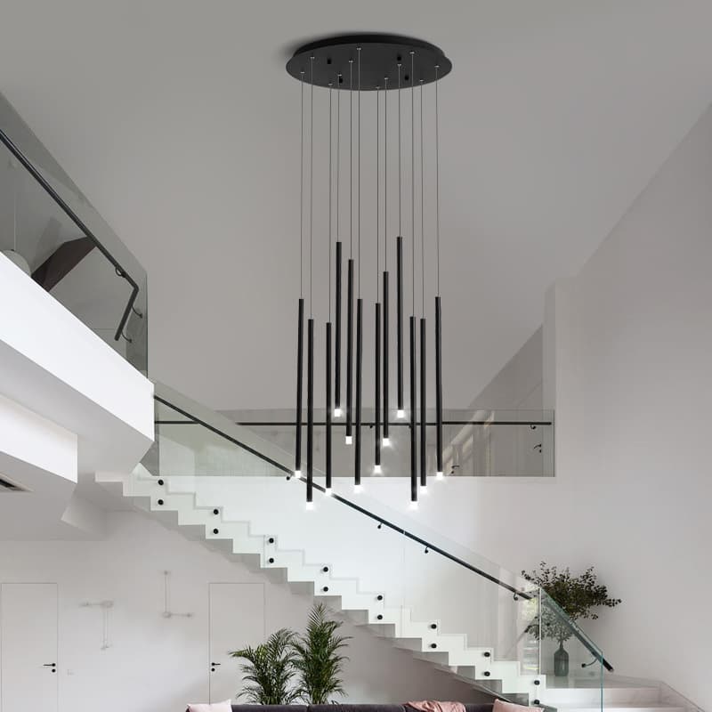 Cross-border Stair Long Pendant Light, Modern Simple Villa Living Room Loft Spiral Duplex Floor Lamp, Bedroom Bedside Small Pendant Light